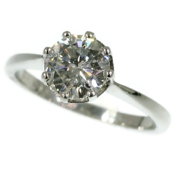 Platinum estate diamond engagement ring or anniversary ring